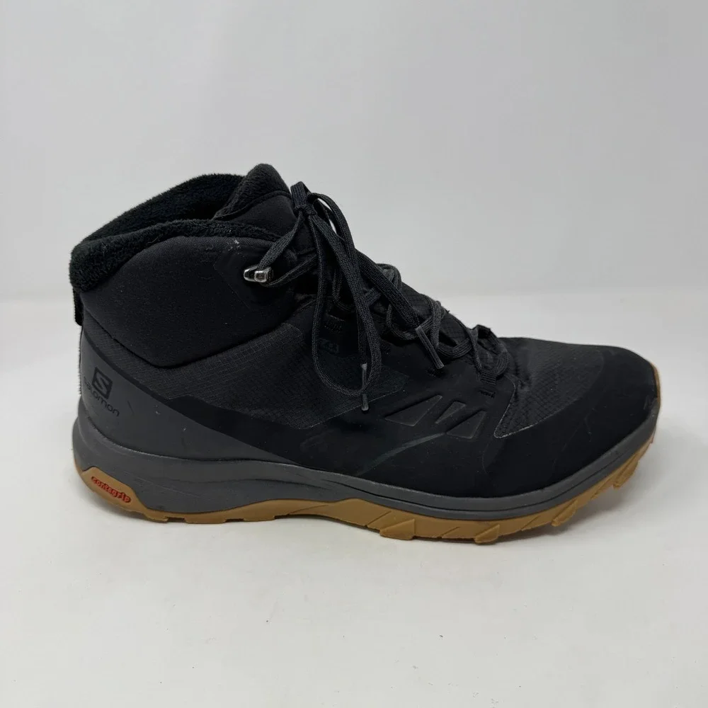 Salomon Outsnap CSWP Black Gum Hiking Trail Lace Boots Shoes Men's Size 11.5